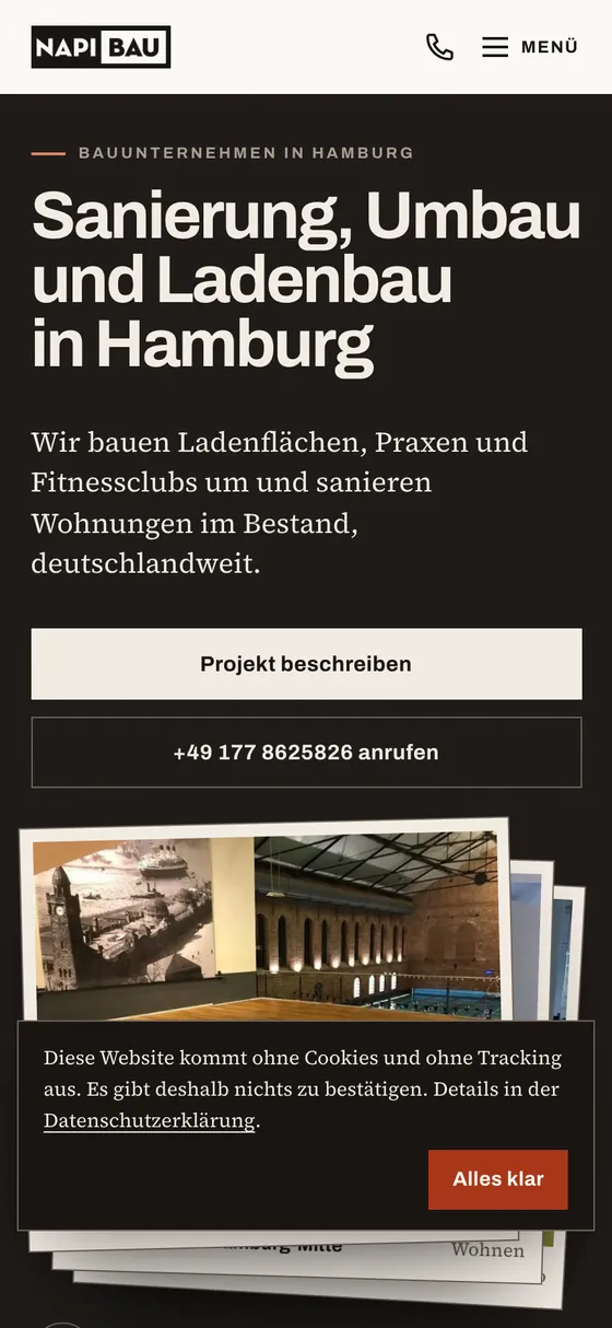 napibau.de auf dem Handy